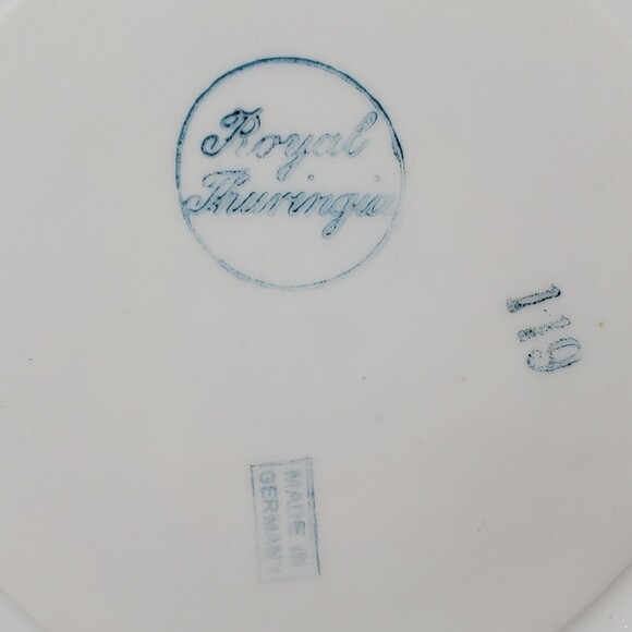 Royal Thuringia Teacup and Saucer Blue Floral - Picture 8 of 12